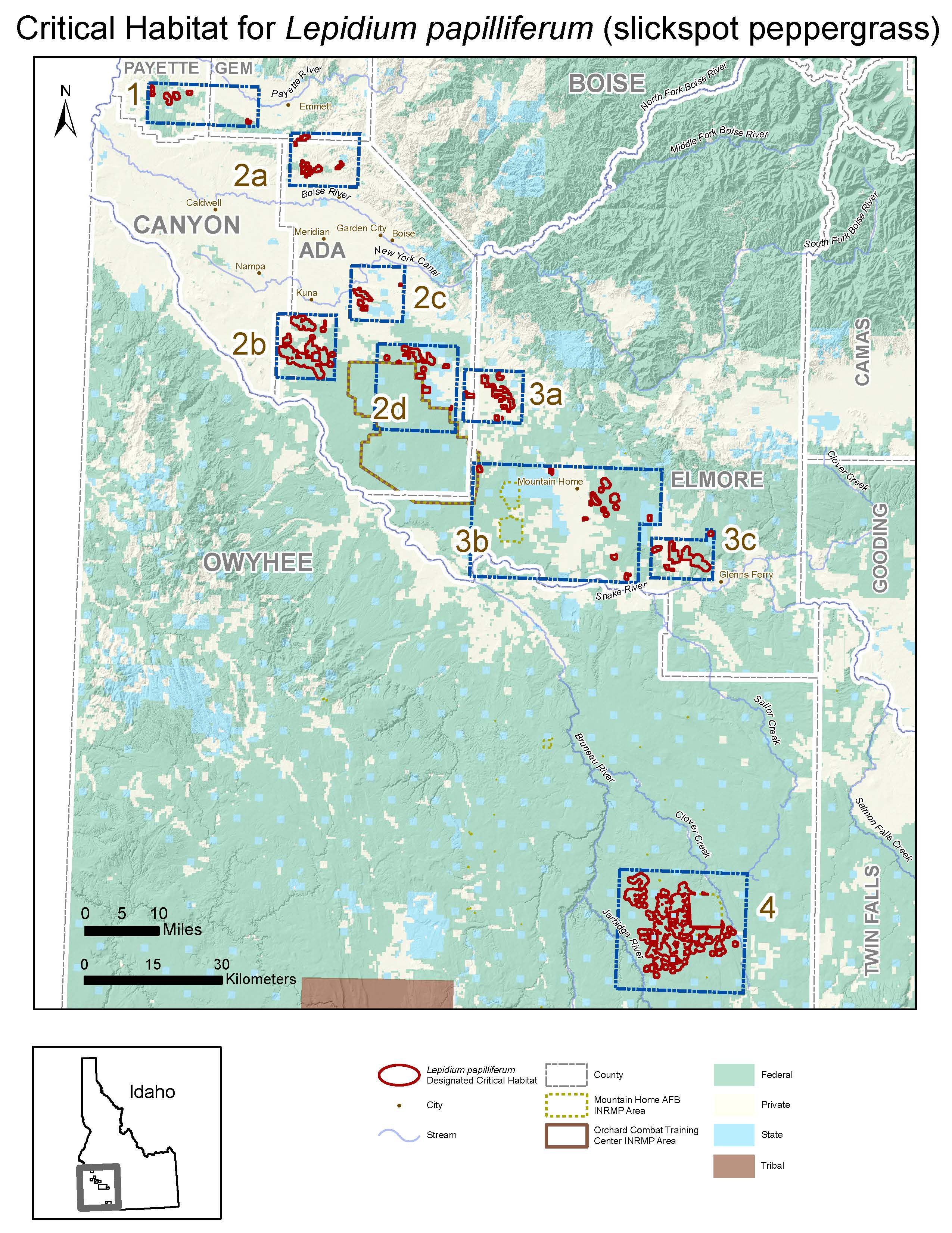 Slickspot peppergrass critical habitat map | FWS.gov